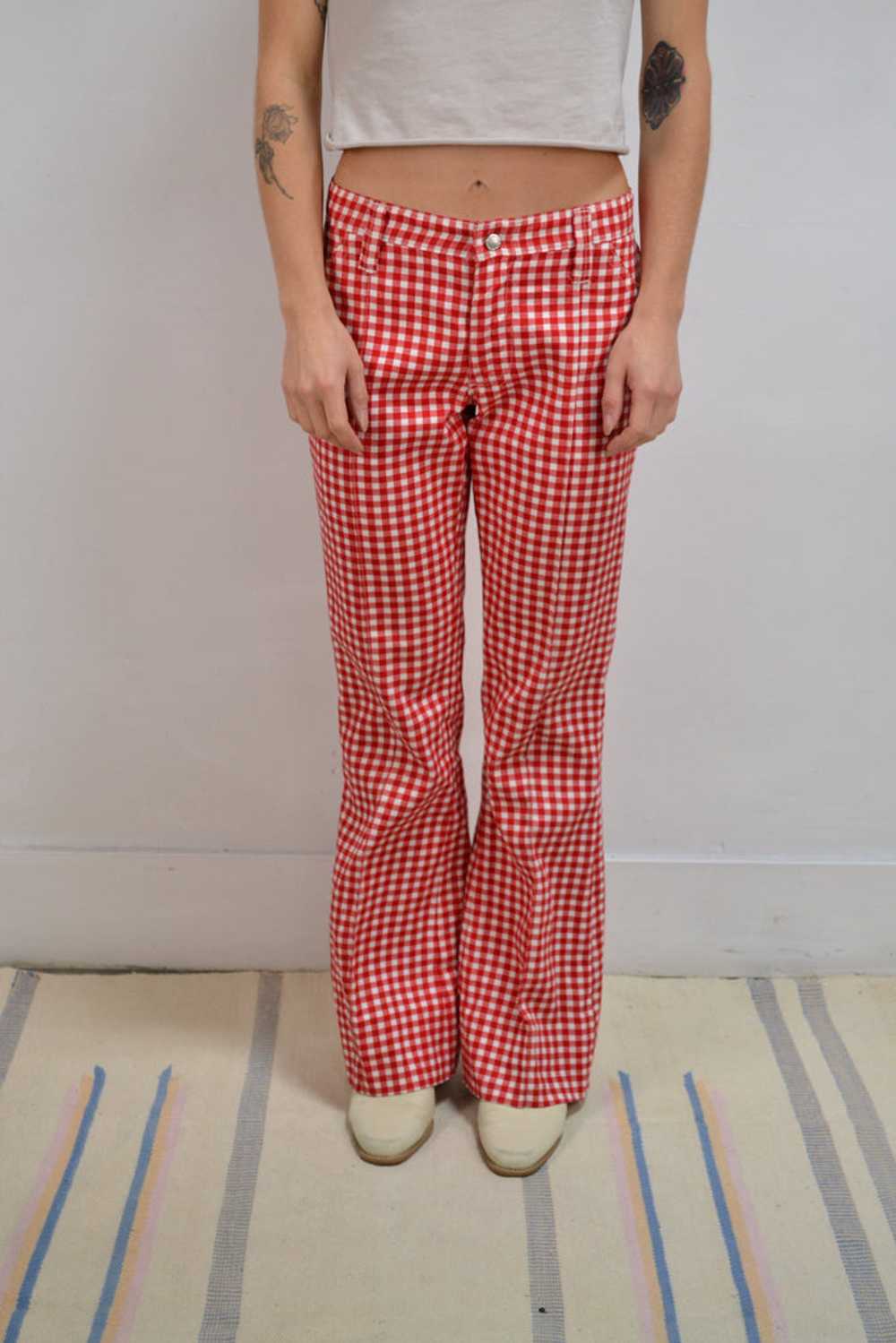 "Prior Westerns" Red Gingham Flares - image 1