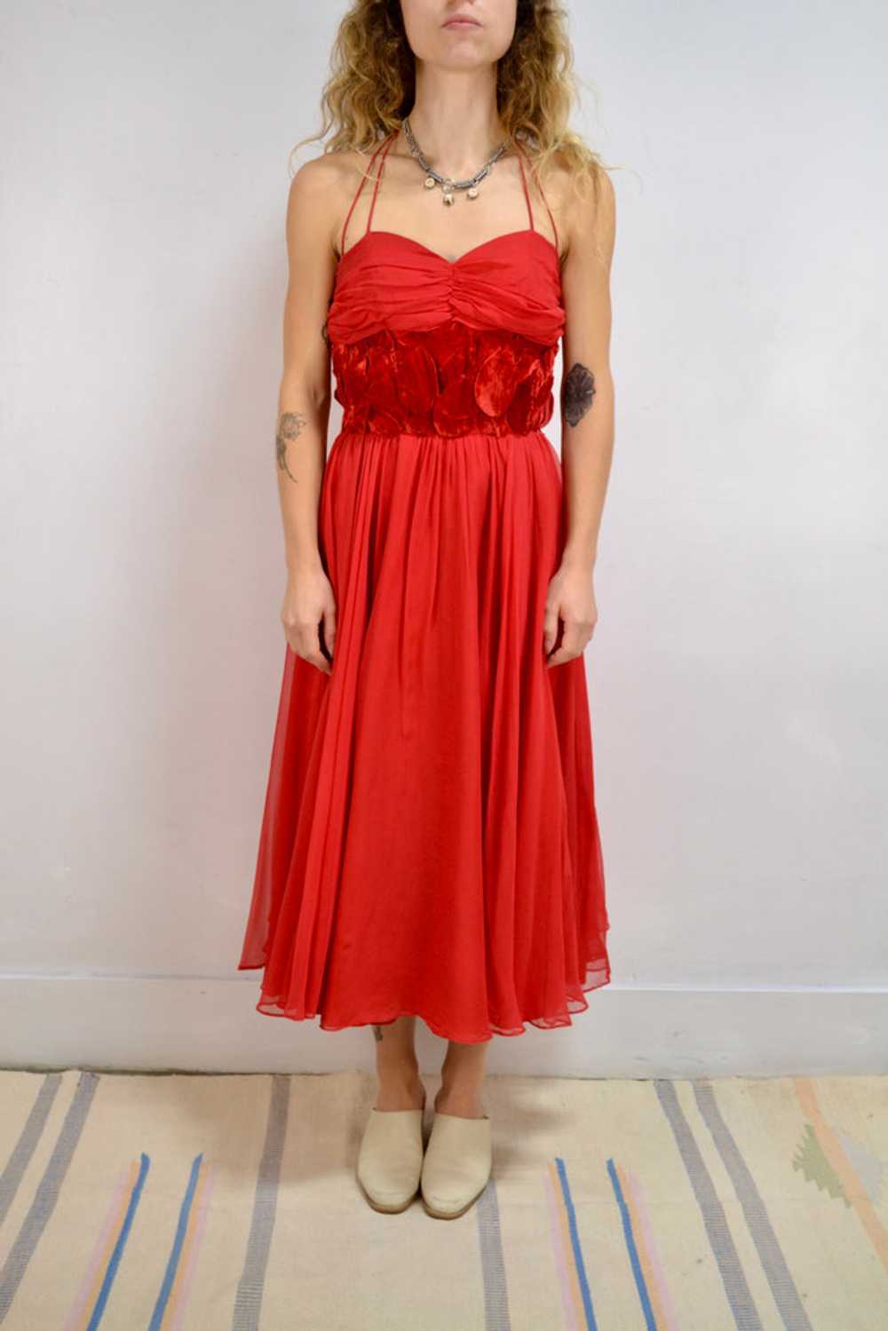 50s Chiffon Party Dress - image 1