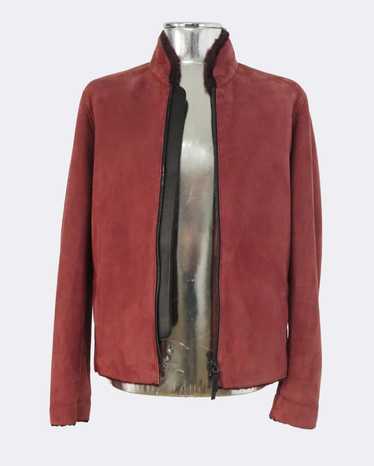 Armani Collezioni Burgundy Red Lambskin Shearling… - image 1