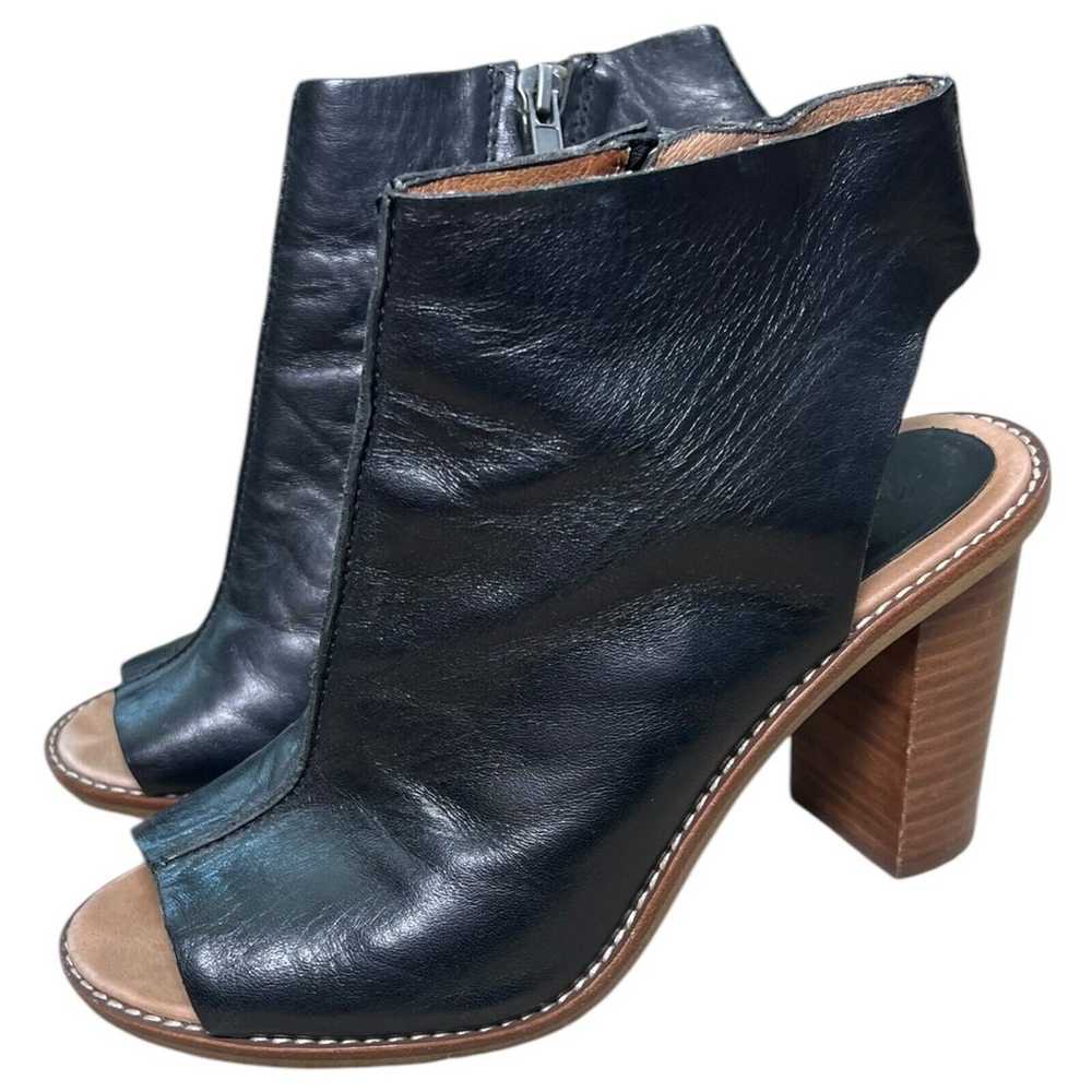 Madewell The Cary Leather Black Chunky Wood Heel … - image 3