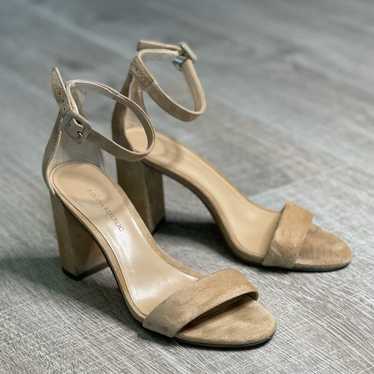 Banana Republic Tan Suede Ankle Strap Block Heels… - image 1