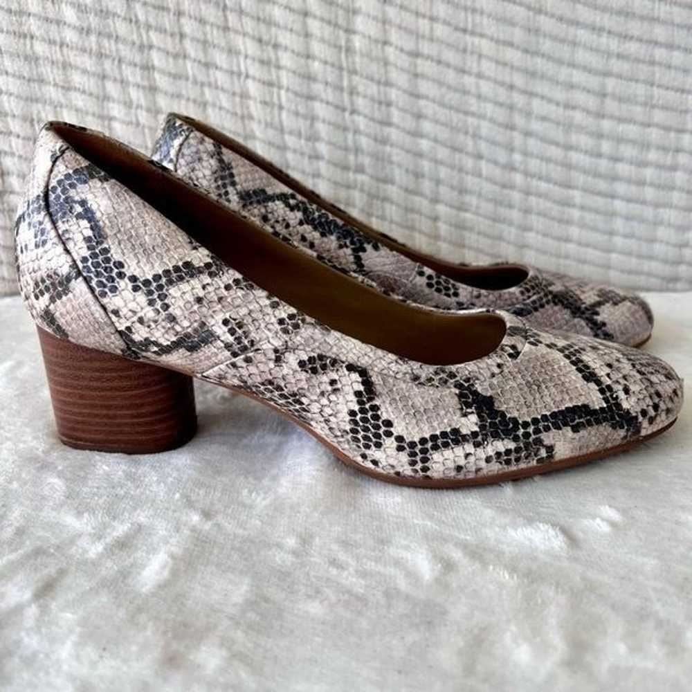 Clarks Womens Beige Snake Print Unstructured Bloc… - image 4