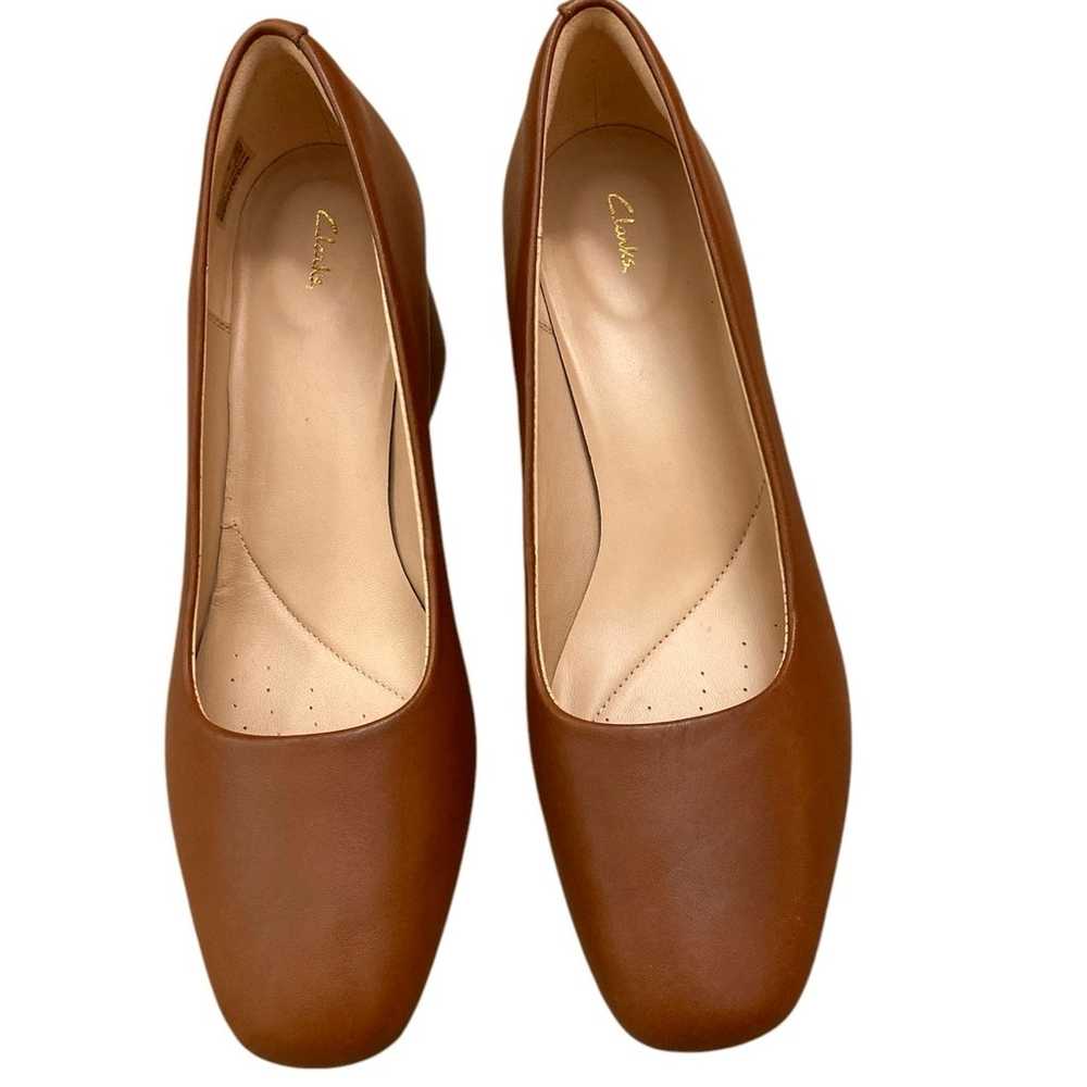 Clarks sheer rose 2 brown leather pumps - image 2