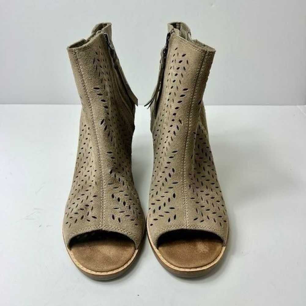 TOMS Taupe Open Toe Suede Bootie - image 2