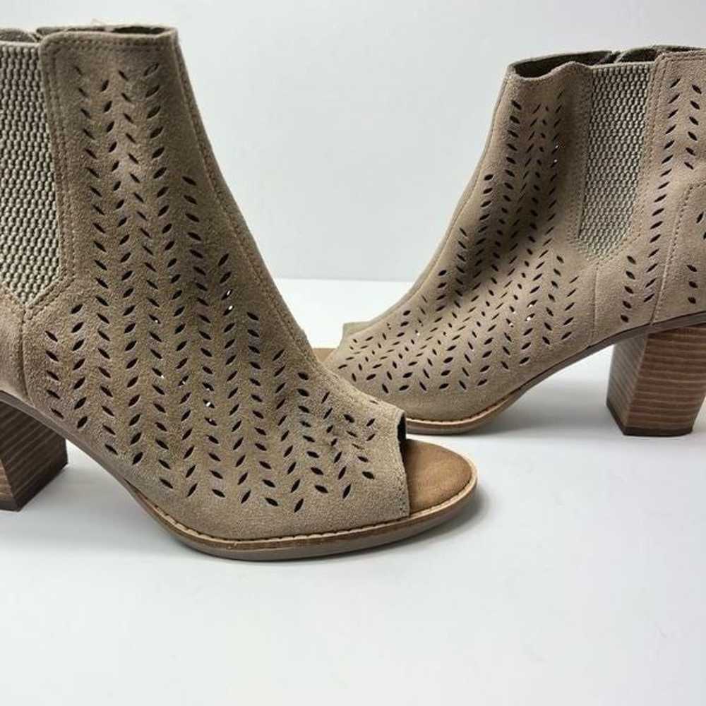 TOMS Taupe Open Toe Suede Bootie - image 6