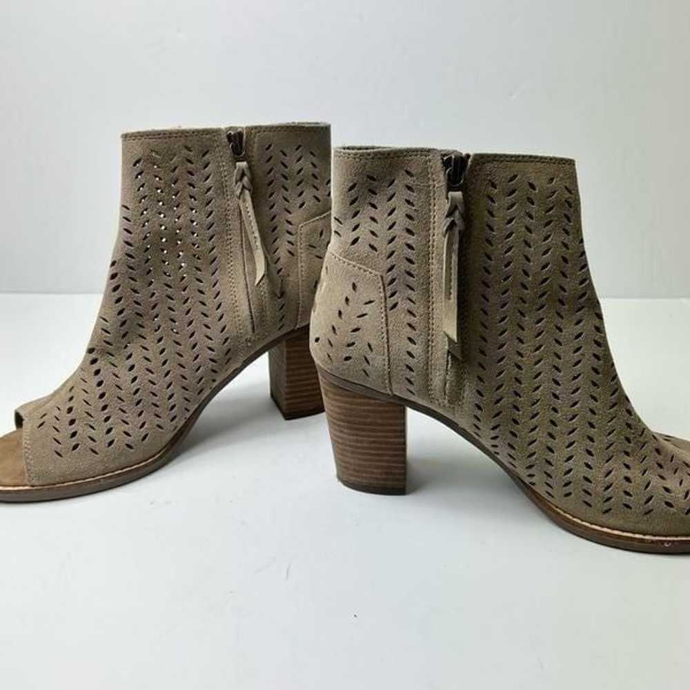 TOMS Taupe Open Toe Suede Bootie - image 7