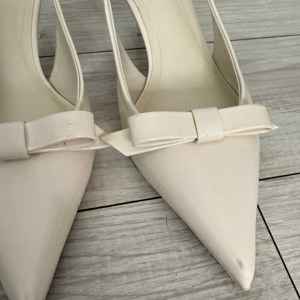 ZARA BOW TRIM SATIN EFFECT HEELED SHOE SIZE 40 /9… - image 6