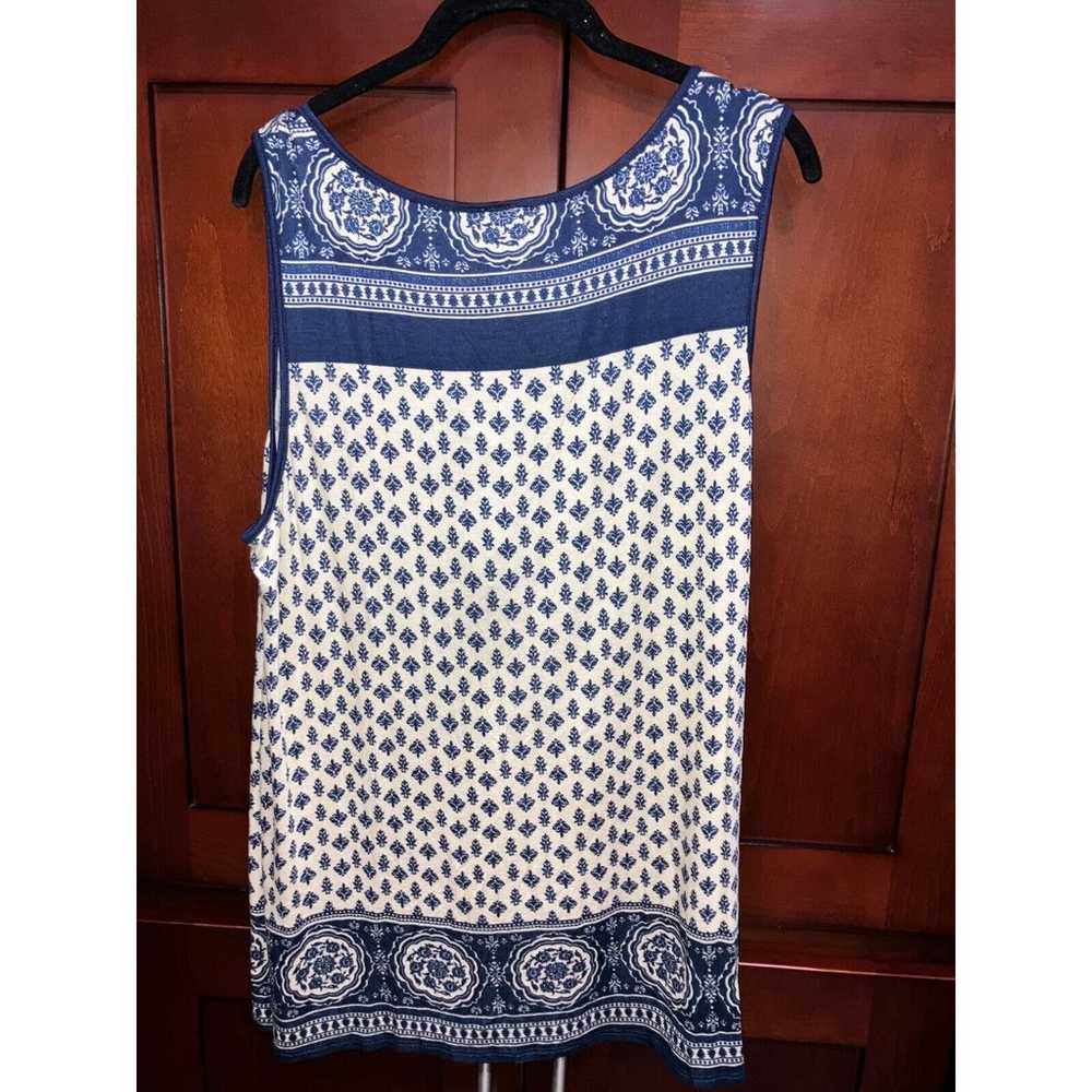 Vintage Care N Sport Blue & White Sleeveless Blou… - image 3