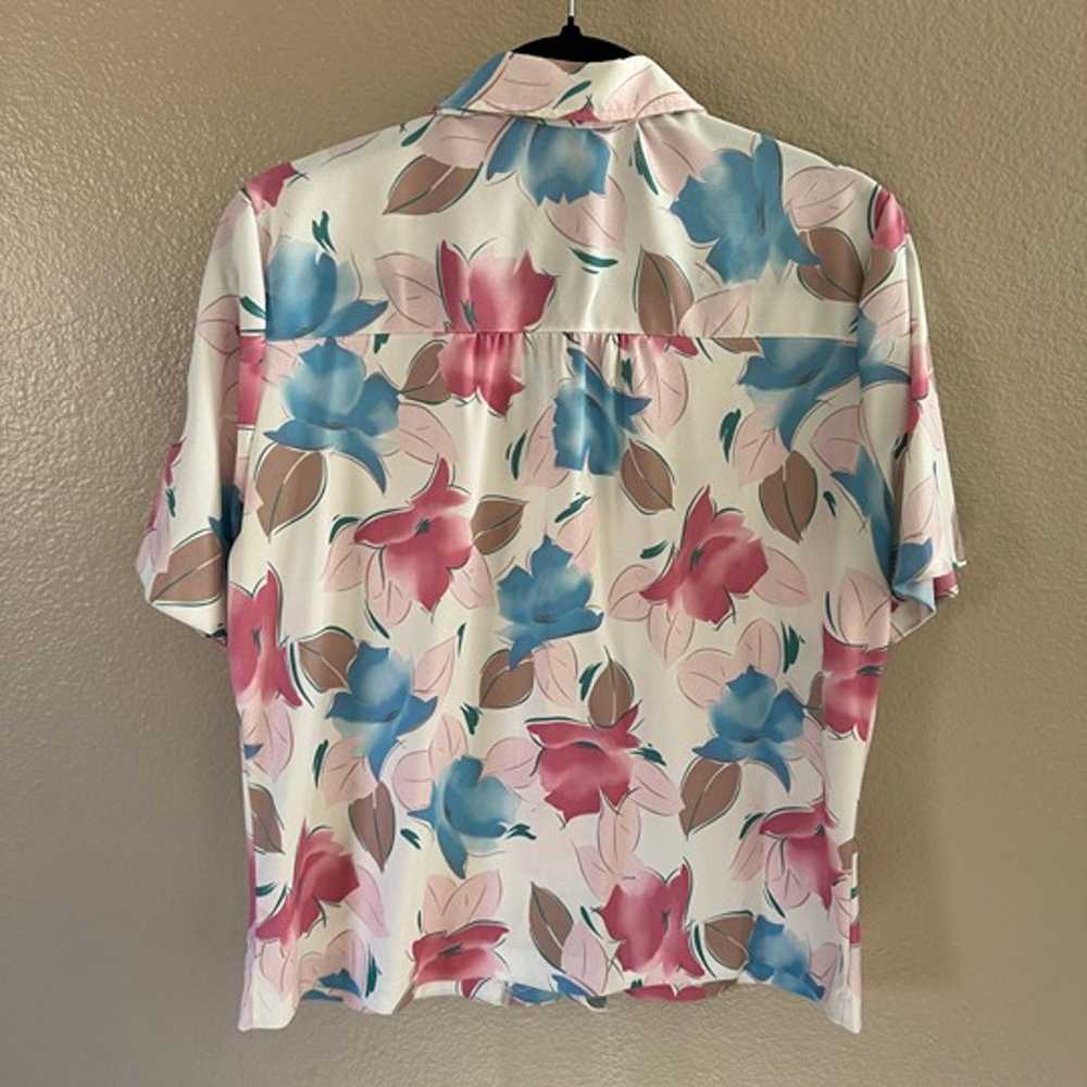 Vintage Gilda Women's Floral Short Sleeve Blouse,… - image 3