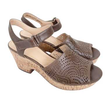 Clarks Maritsa Nila Brown Leather Perforated Wedge