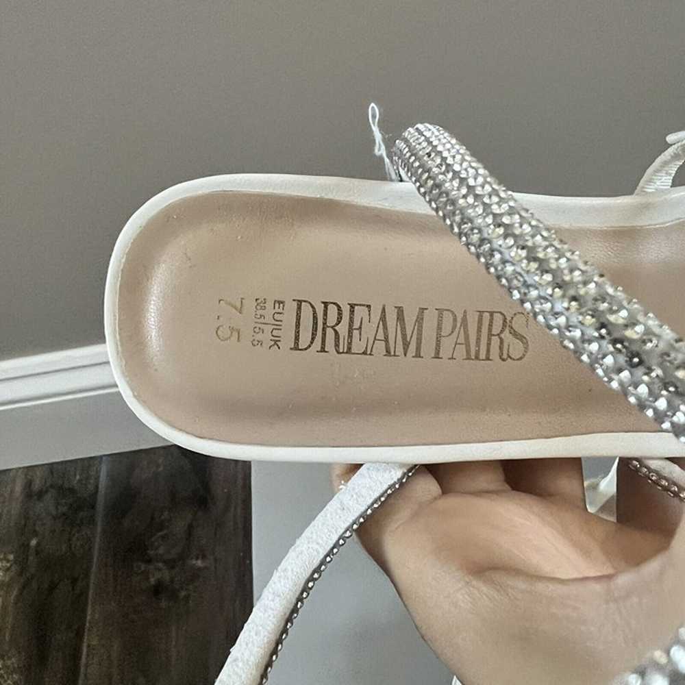 Dream Paris Size 7.5 White silver Platform Heels - image 2