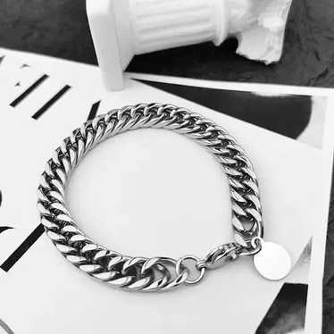 Other Titanium Steel Cuban Link Bracelet for Men … - image 1