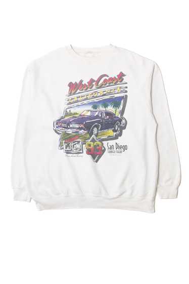 Vintage "West Coast California" 1993 Car Sweatshi… - image 1