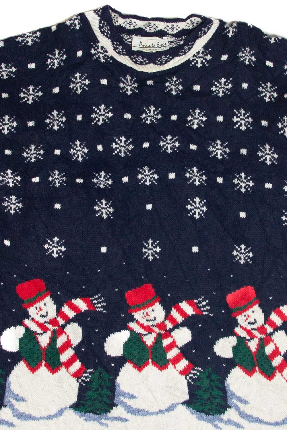 Vintage Blue Ugly Christmas Pullover 63310 - image 2