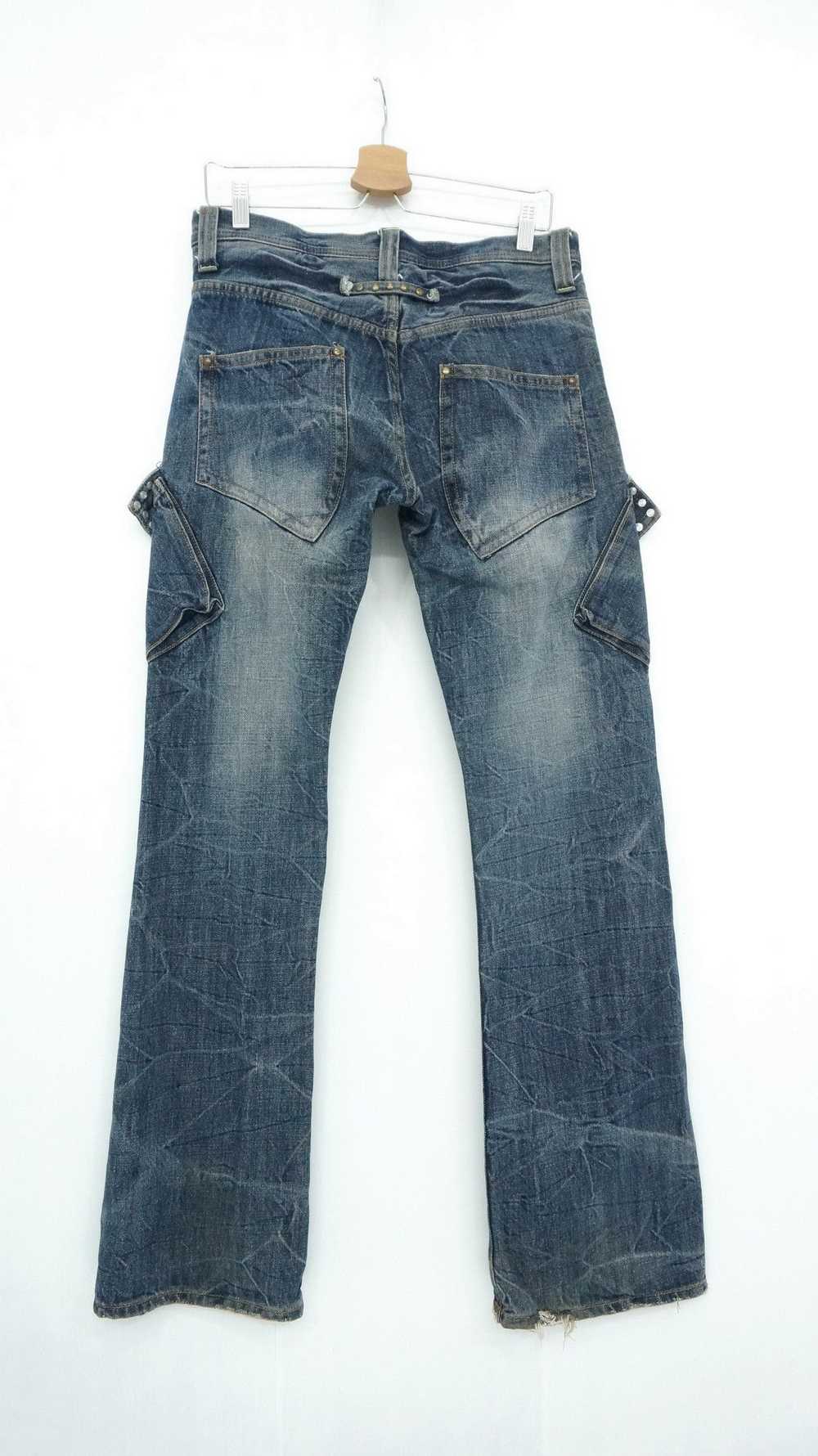 Flared! Vintage DAILY NEWS Japan Skinny Cargo Den… - image 2