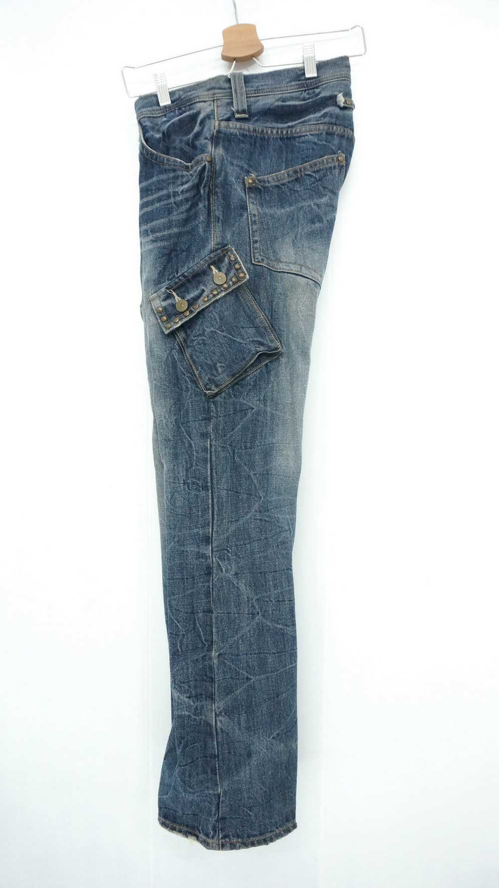 Flared! Vintage DAILY NEWS Japan Skinny Cargo Den… - image 3