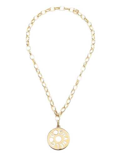 CHANEL Pre-Owned 1990 cut-out logo pendant neckla… - image 1