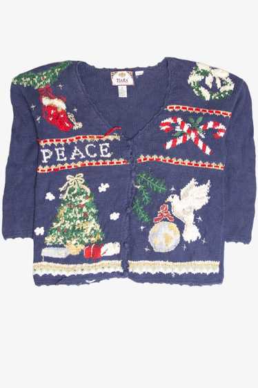 Vintage Blue Ugly Christmas Cardigan 63198