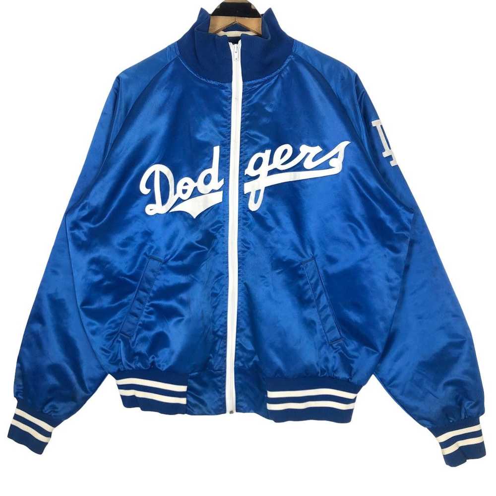 Vintage 90s Los Angeles Dodgers Satin Varsity Jac… - image 1