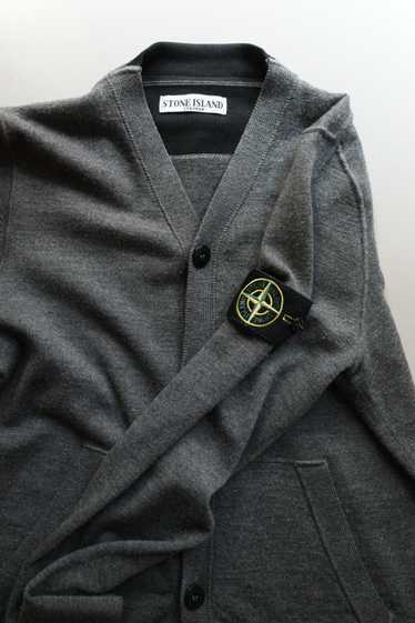 Stone Island Cardigan Gray Wool