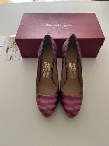 Salvatore Ferragamo Pink Leo 70 Zebra Heels