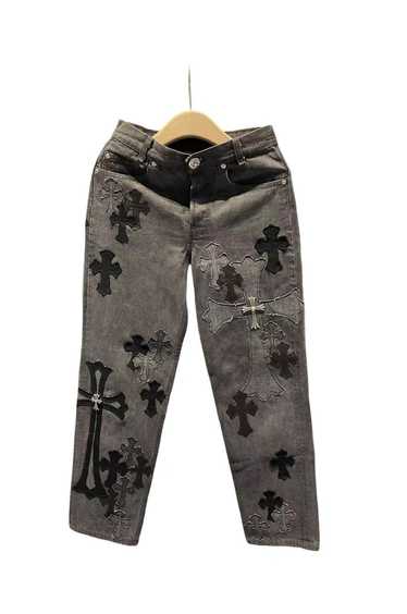 Chrome Hearts Crazy denim cross patch silver cross