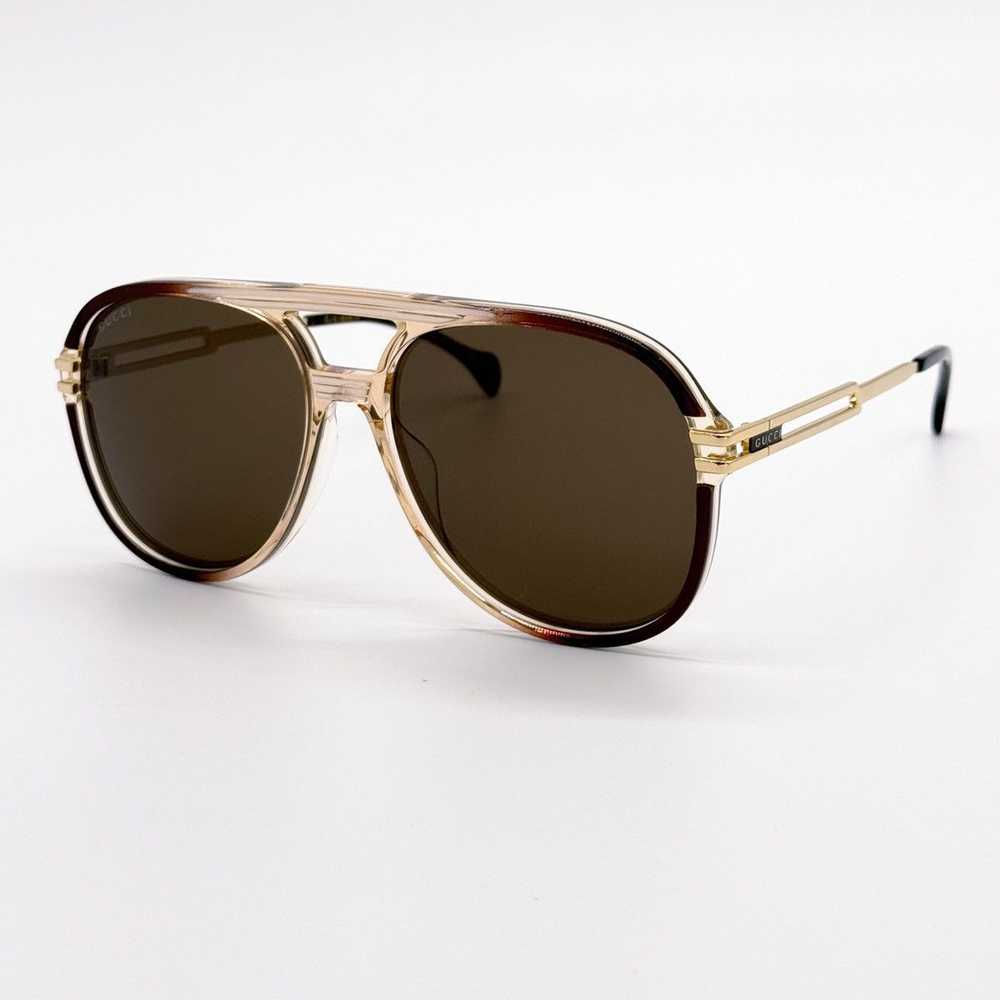 NEW GUCCI GG1104S 002 AVIATOR BROWN UNISEX SUNGLA… - image 4