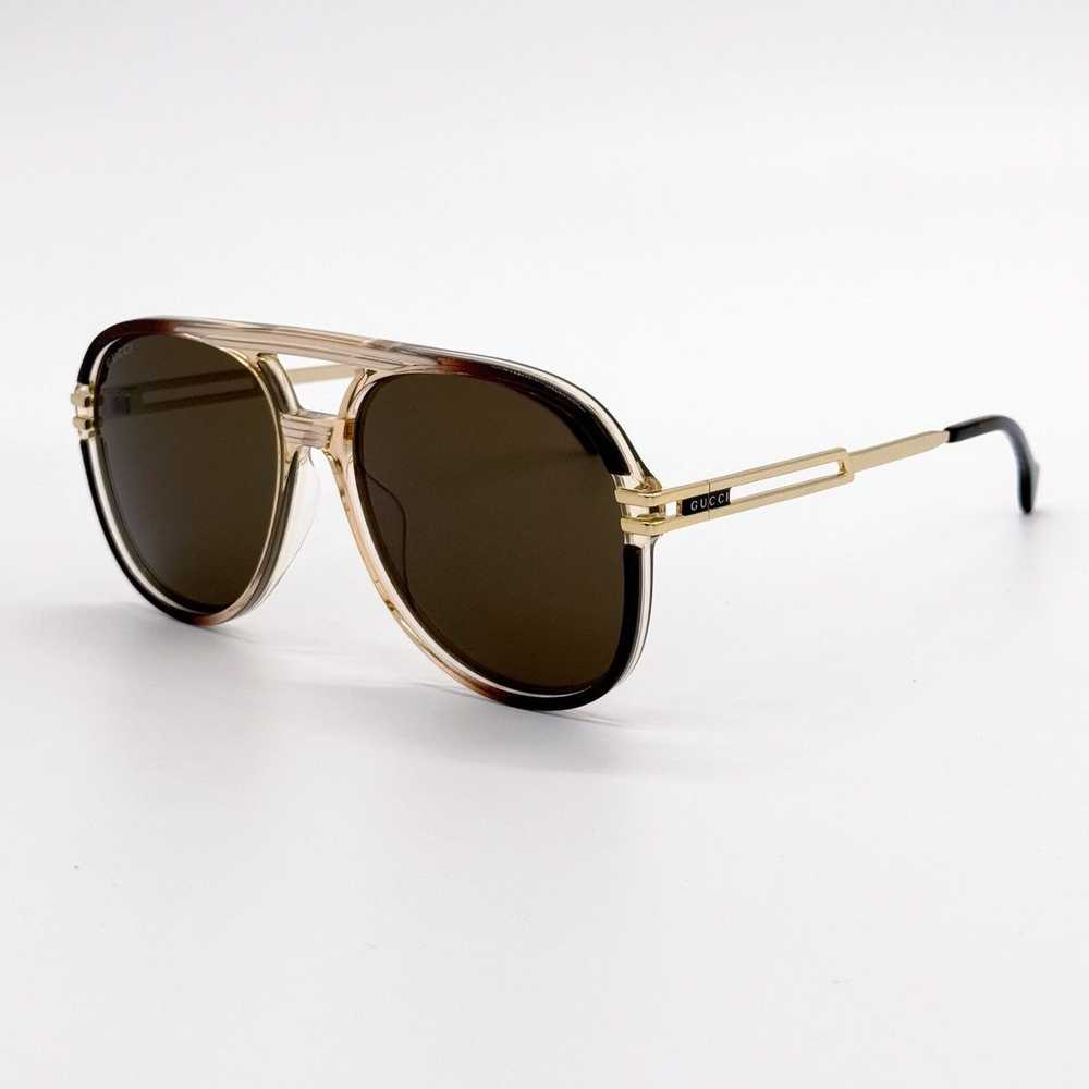 NEW GUCCI GG1104S 002 AVIATOR BROWN UNISEX SUNGLA… - image 6