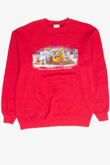 Vintage Red Winnie The Pooh Christmas Sweatshirt