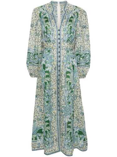 Zimmermann PAISLEY PRINT LINEN MIDI DRESS