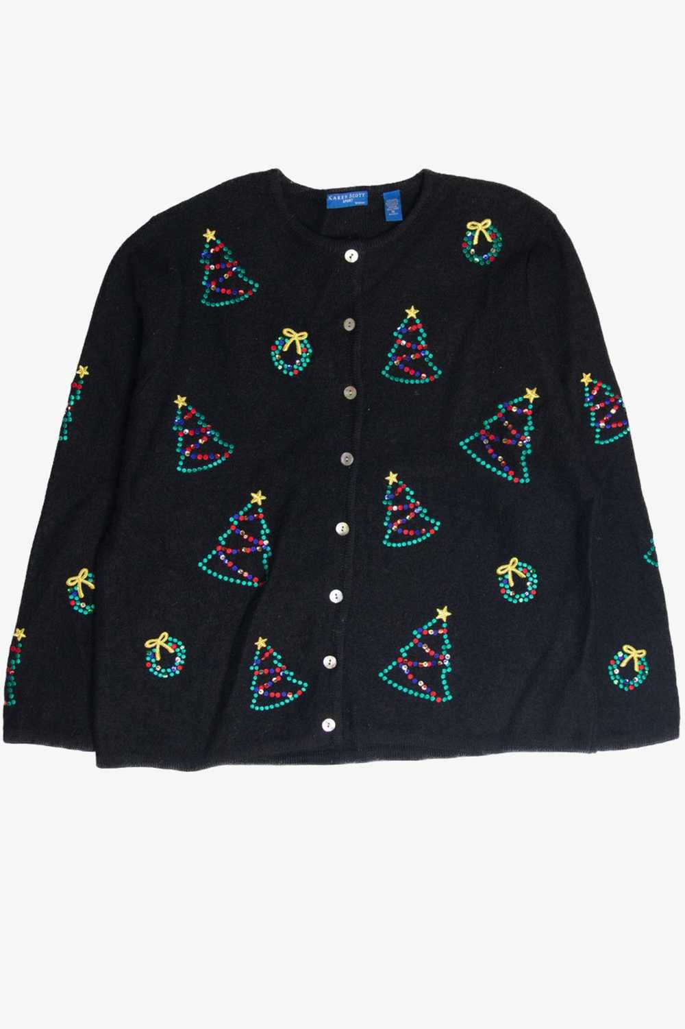 Vintage Black Ugly Christmas Cardigan 62994 - image 1