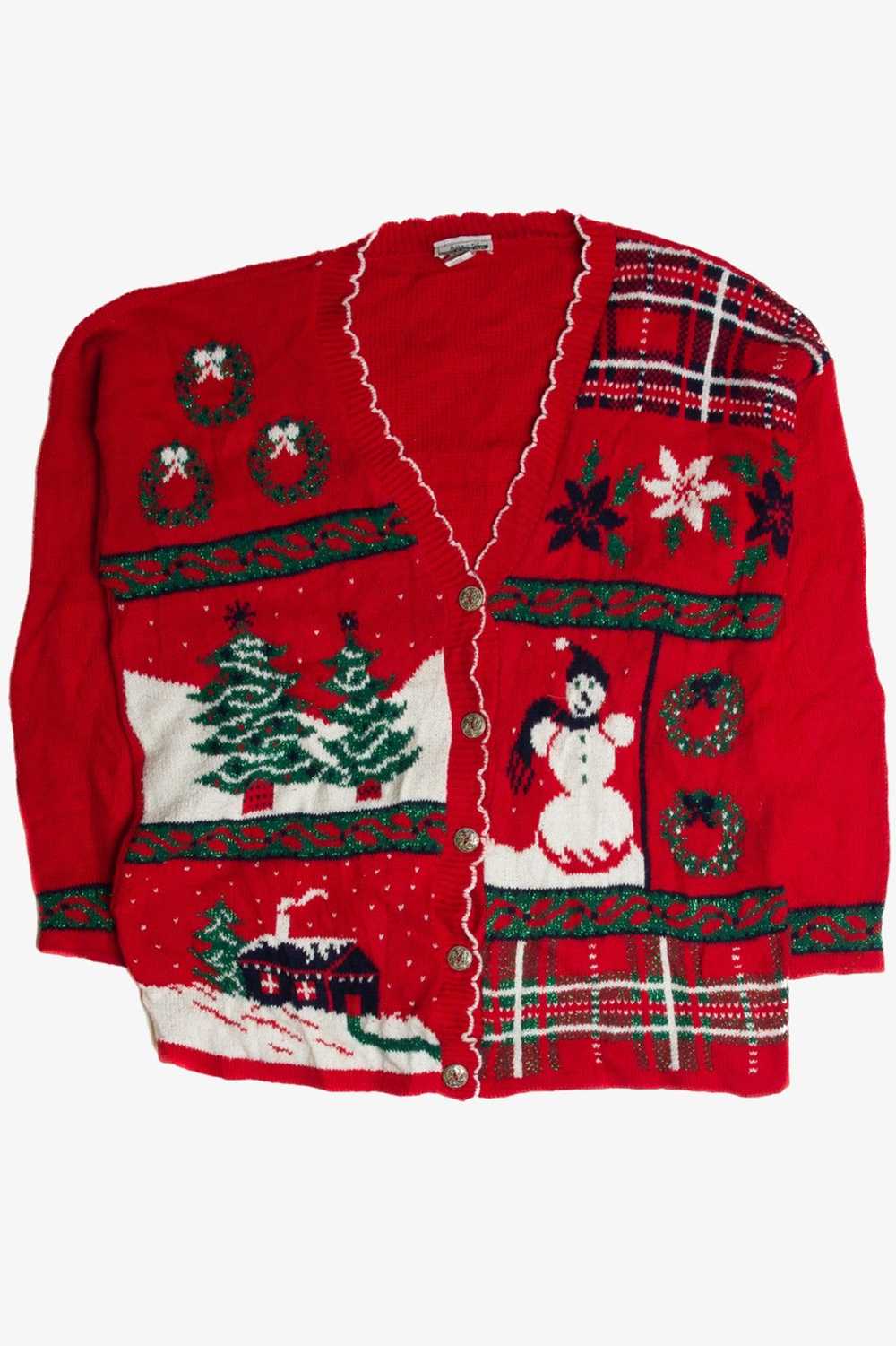 Vintage Red Ugly Christmas Cardigan 62823 - image 1