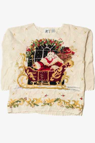 Vintage Elegant Santa And His Sleigh Ugly Christma