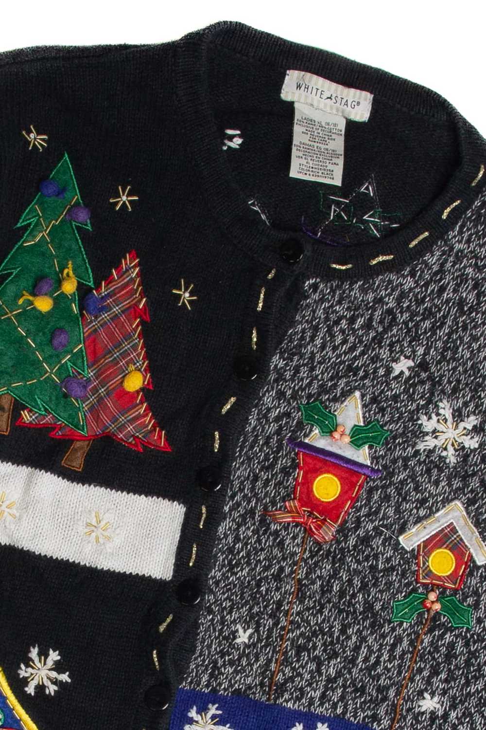 Vintage Black Ugly Christmas Cardigan 62787 - image 2