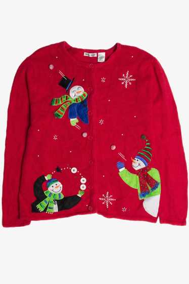 Vintage Red Ugly Christmas Cardigan 62781 - image 1