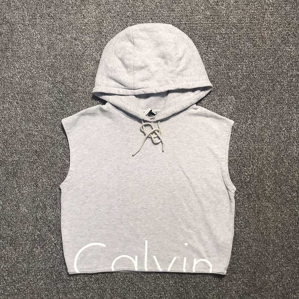 Vintage Calvin Klein Sport Sleeveless Crop Hoodie - image 1