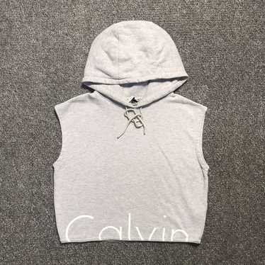 Vintage Calvin Klein Sport Sleeveless Crop Hoodie - image 1