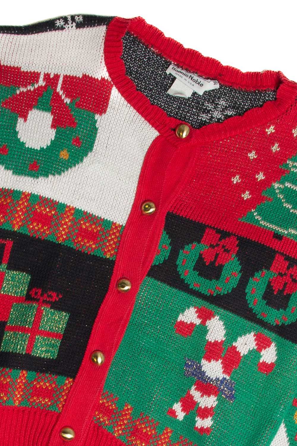 Vintage Red Ugly Christmas Cardigan 62724 - image 2