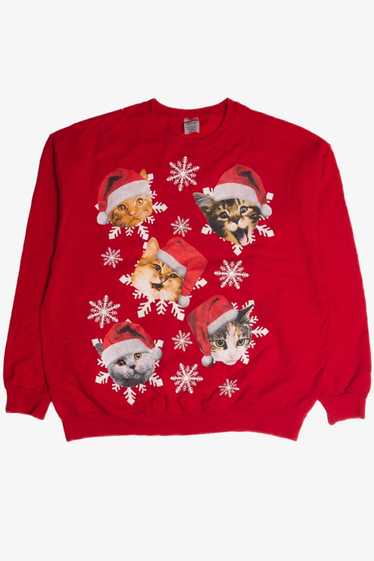 Vintage Red Cats Christmas Sweatshirt 62674