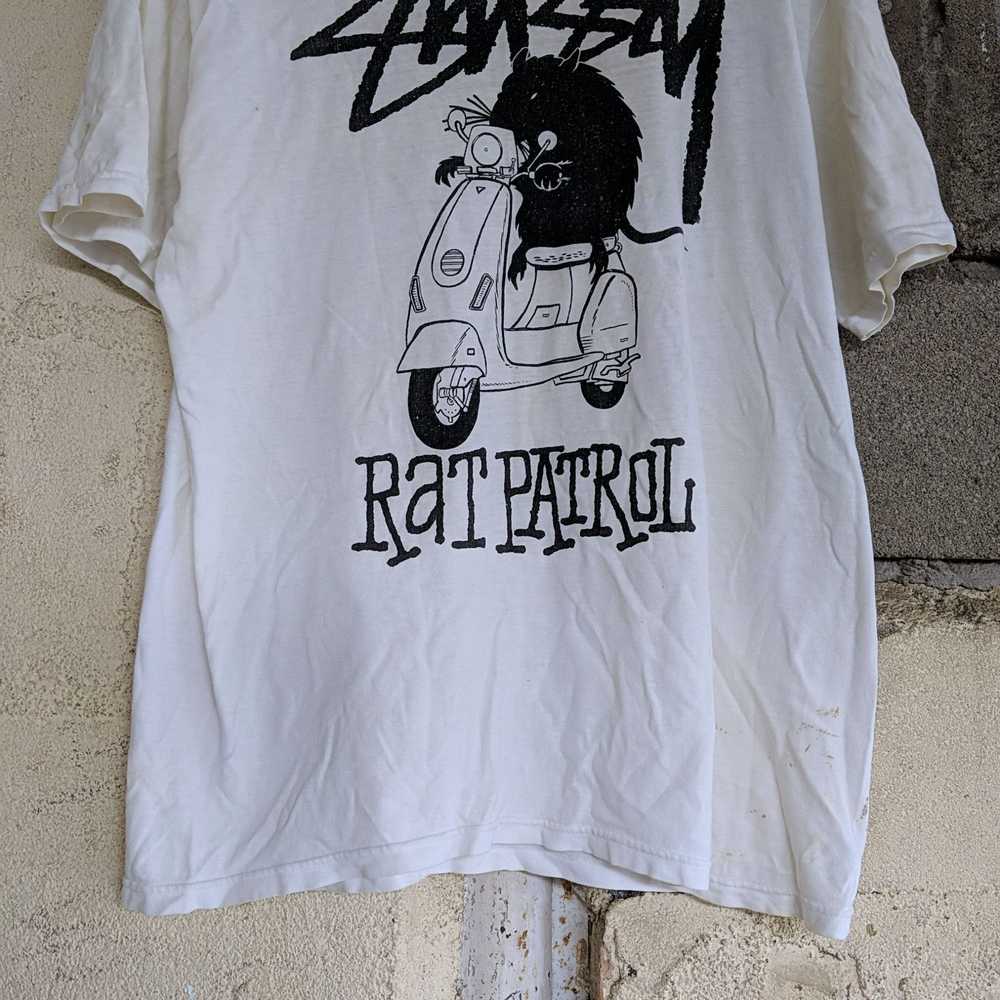 Vintage Stussy Big Logo X Rat Patrol T-Shirt Rare… - image 3