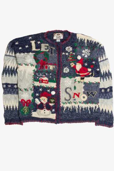 Vintage Blue Ugly Christmas Cardigan 62474