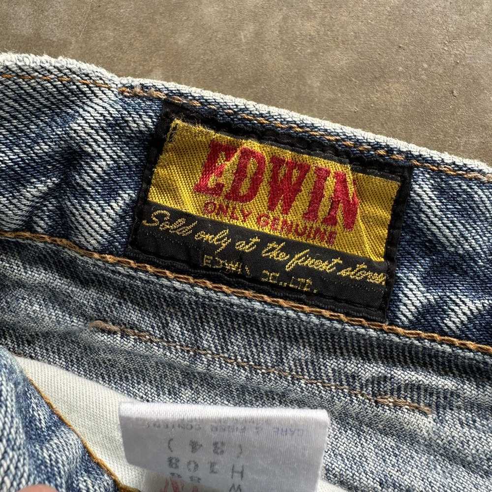 W33x28 Edwin Only Genuine Distressed Faded Denim … - image 8