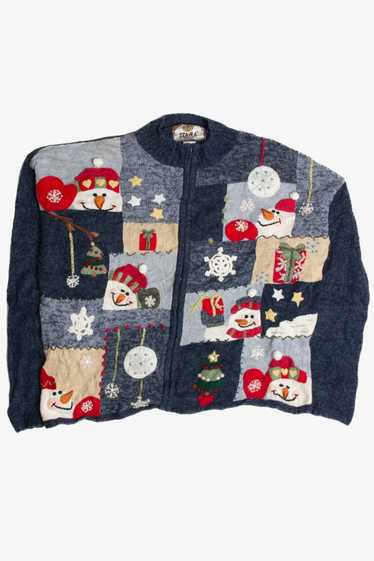 Vintage Blue Ugly Christmas Cardigan 62402