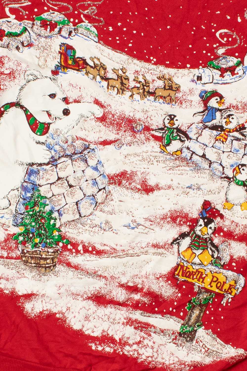 "North Pole" Polar Bears & Penguins Ugly Christma… - image 2