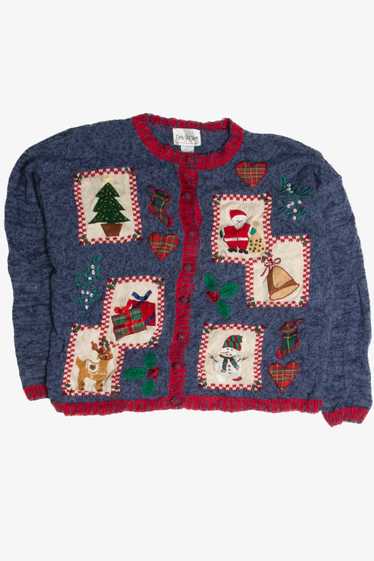 Vintage Blue Ugly Christmas Cardigan 59968