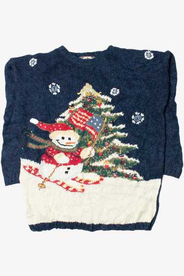 Americana Skiing Snowman Ugly Christmas Sweater 61