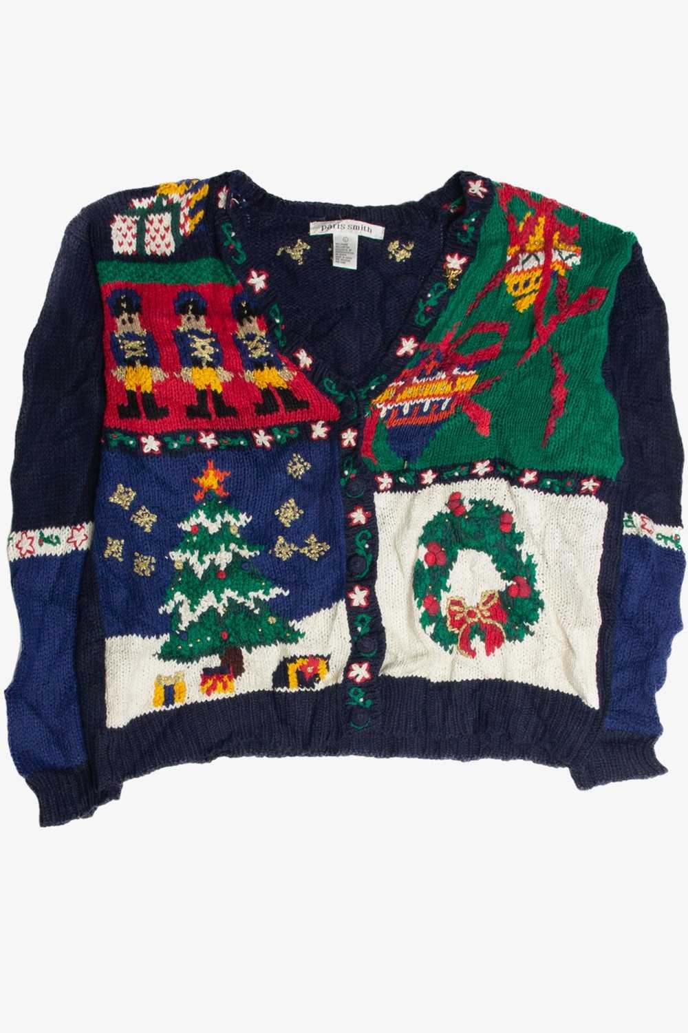 Vintage Blue Ugly Christmas Cardigan 59840 - image 1