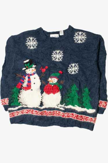 Hand Knit Snowmen Ugly Christmas Pullover 61414