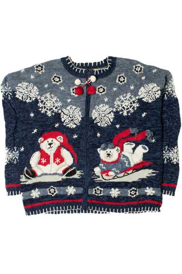 Snowy Polar Bears Ugly Christmas Cardigan 61384