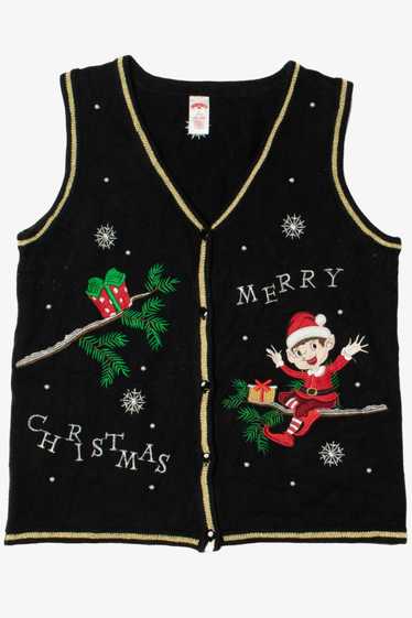 "Merry Christmas" Elf Ugly Christmas Sweater Vest